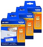 Brother Genuine DK1201 Die-Cut Standard Rolled Address Labels for QL Printers, 3-Pack (DK12013PK)