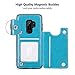 HianDier Wallet Case for Galaxy S9 Plus, Slim Protective Case with Credit Card Slot Holder Flip Folio Soft PU Leather Magnetic Closure Cover Case Compatible with Samsung Galaxy S9+ Plus, Lake Blue