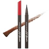 CLIO Superproof Pen Liquid Eyeliner, Waterproof Smudge Proof Long Wear, Ultra Precision Sponge Tip, One Stroke High Pigment Color, Fast Dry Formula, Sharp Wing, Safe for Sensitive Eyes (002 Brown)