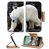 HTC One M8 Flip Case Wet polar bear Ursus maritimus on rocks full body looking at camera 33263102 by MSD Customized Premium Deluxe Pu Leather generation Accessories HD Wifi 16gb 32gb Luxury Protector Case