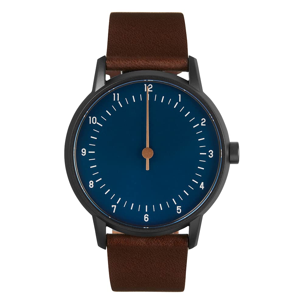 slow Twelve 04 - Dark Brown Leather, Anthracite Case, Blue Dial, Modern