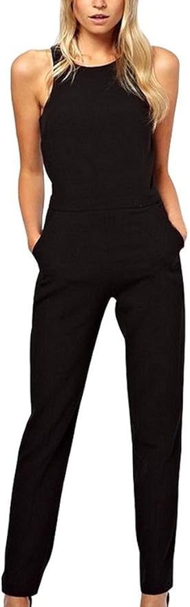 Tutina Donna Senza Maniche Con Spalline Sottili - Pantaloni Harem In Cotone Elasticizzato - Foto 3