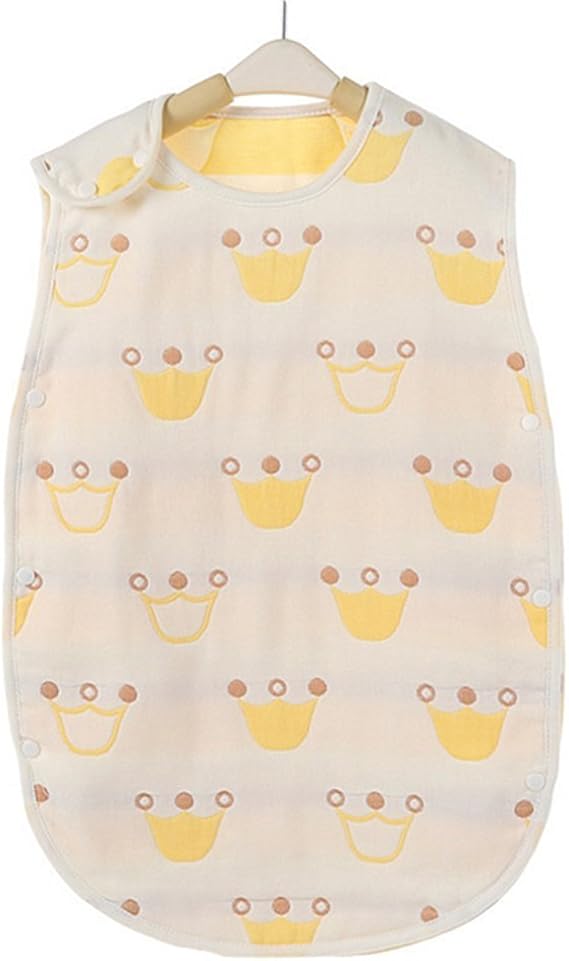 Amazon Co Jp ホララ Horara 6重ガーゼ ベビー スリーパー 秋冬用 パジャマ 寝袋 オーガニックコットン 70cm 1cm クラウン柄 イエロー L 服 ファッション小物