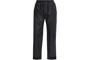 Men's Waterproof Rain Pants Loose Fit Elastic Waist Lightweight Breathable Pants Windproof Workwear Outdoor Hiking Trousers