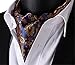 Elfeves Men's Blue Orange Floral 100% Silk Cravat Ties Jacquard Woven Ascot