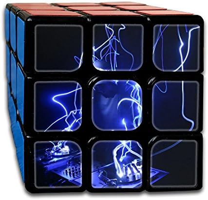 Blue Flash DJ Music Rubik's Cube Custom 3x3 Magic Square 2.1" Third-order Rubik Jigsaw Game Speed Cube Portable Toys Adults Kids
