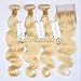 Dorabeauty #613 Platinum Blonde Hair 4×4 Lace Closure with 3 Bundles 100% Brazilian Remy Human Hair