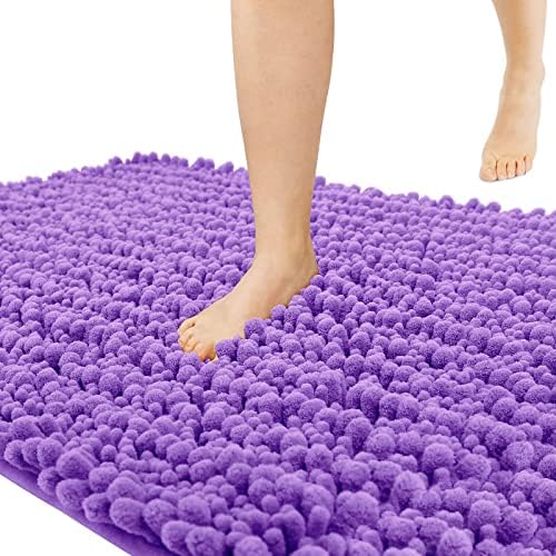 Yimobra Original Luxury Chenille Bath Mat, 32 x 20 Inches, Soft Shaggy