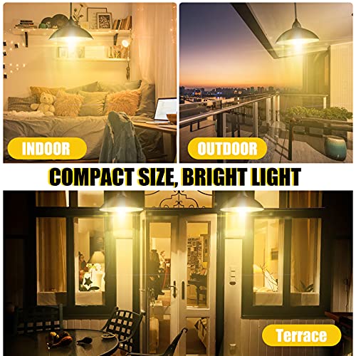 Solar-Lights Outdoor LED-Security Waterproof-Pendant Porch-Light - Patio Light, Auto Dusk to Dawn Light with Remote Control, Hanging Lights for Indoor, Yard, Garden, Decorate-Warm White