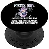 Pisces Zodiac Sign Girl Pisces Horoscope Astrology PopSockets Swappable PopGrip