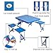 Lucky Tree Folding Outdoor Camp Suitcase Picnic Table 4 Seats,5 Piece Table and Benches Set With Carrying Casethumb 3