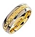 7mm 18K Gold Plated Wedding Ring Grade 5 Titanium Band Comfort Fit