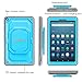 Fintie Shockproof Case for Amazon Fire HD 8 Tablets (7th and 8th Generation, 2017 and 2018 Releases) - [Tuatara Magic Ring] [360 Rotating] Multi-Functional Grip Stand Carry Cover, Blue