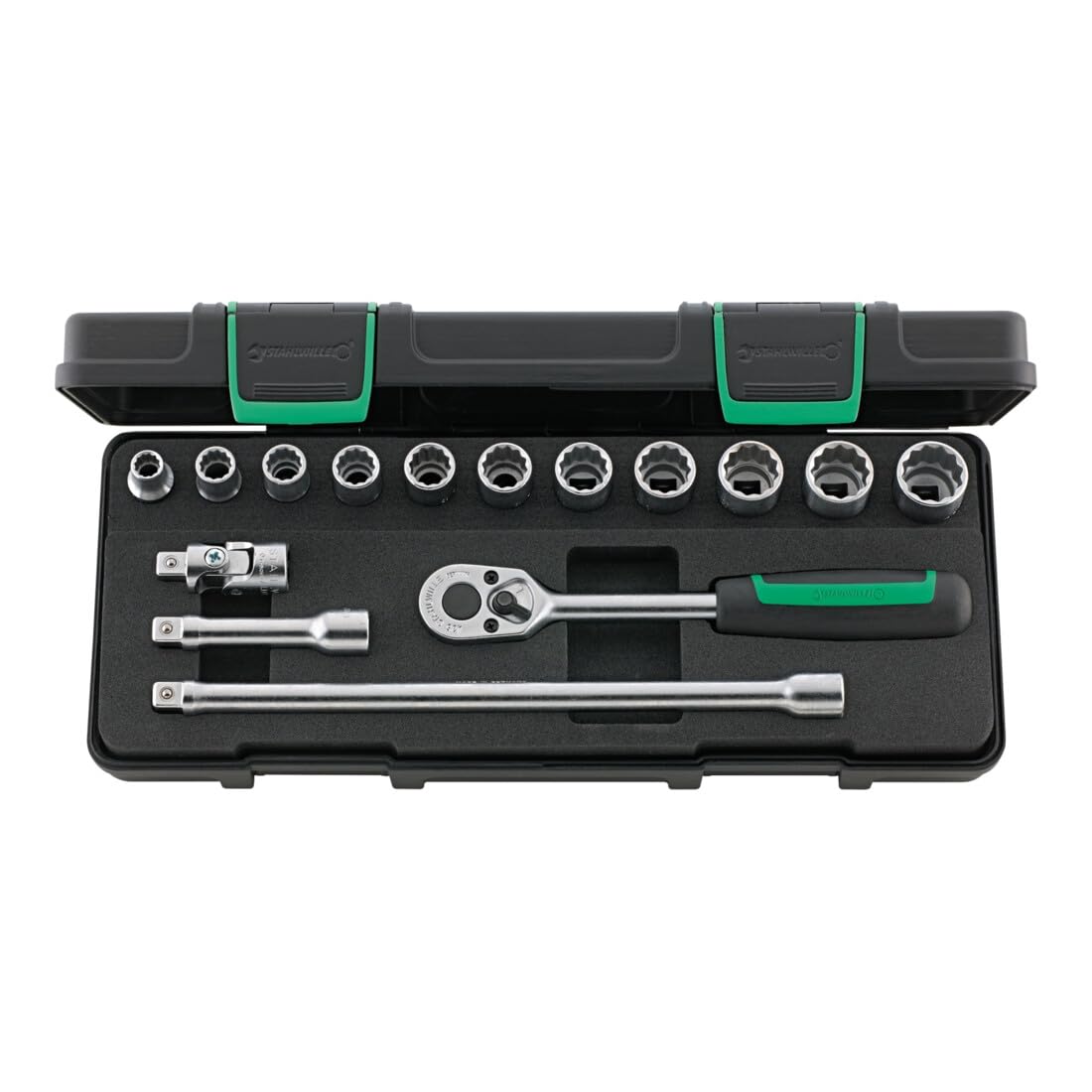 Stahlwille 96021109 45/11/4 Socket Set 3/8 Inch, 15 Pieces