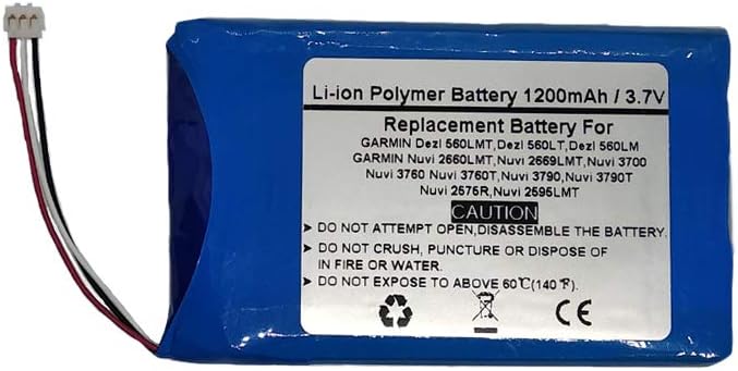 3.7V 1200mAh Replace GPS Navigator Battery for Garmin Nuvi 2660LMT, Nuvi 2669LMT,Nuvi 3700, Nuvi 3760, Nuvi 3760T, Nuvi 3790