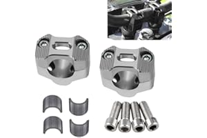 ADSSPRO Universal Motorcycle 7/8" 1 1/8" 22MM 28MM CNC Aluminum Handlebar Handle Risers Adjustable Fat Bar Adapter Mount Clamps Universal For EXC KLX KXF YZF CRF XR SX SXF XCW WR YZ Dirt Pit Bike (silver)