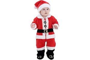 Ayalinggo Baby Santa Costume Newborn Infant Christmas Outfit Toddler Kids Long Sleeve Fleece Tops Pants With Hat Xmas Outfit