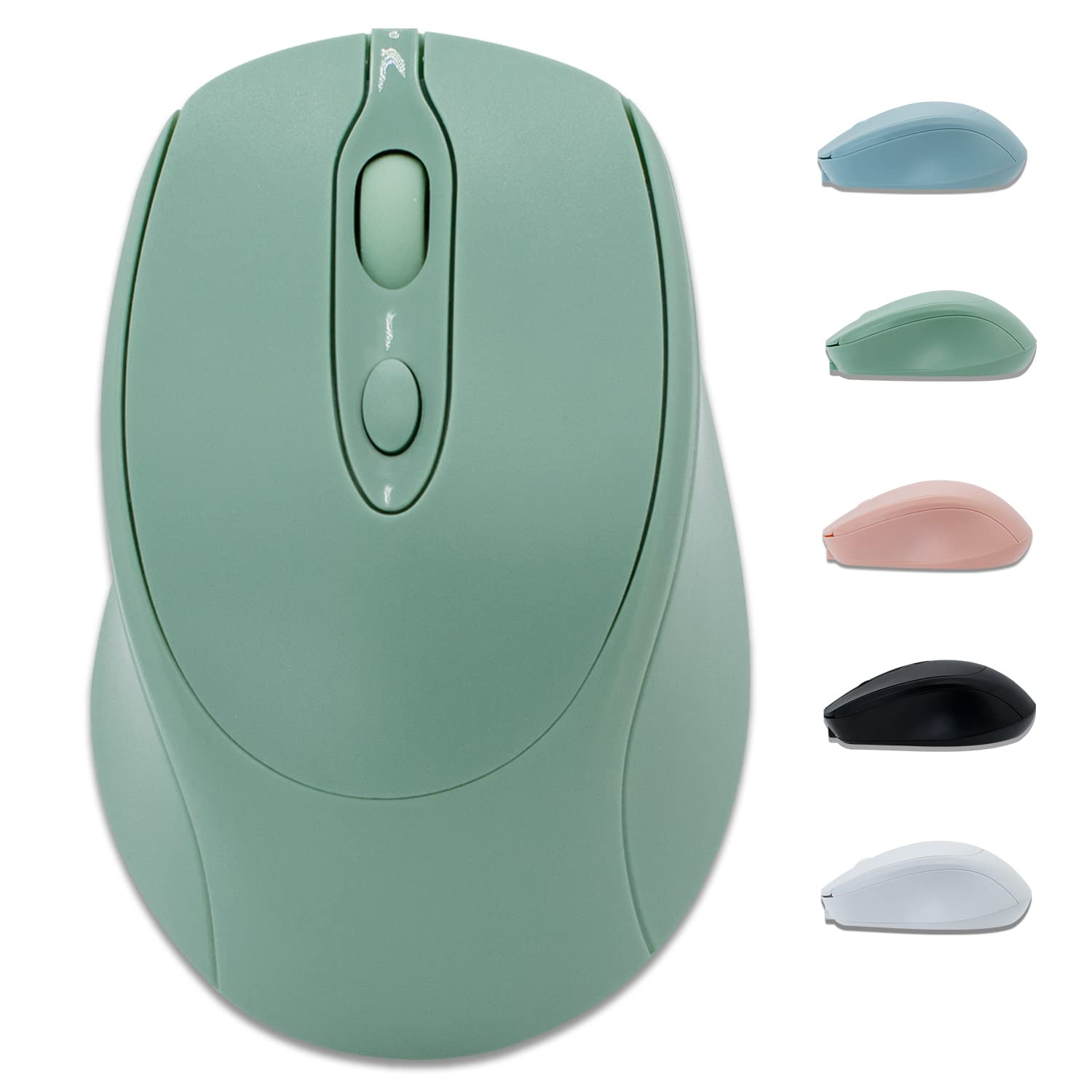 Photo 1 of Dolrso Bluetooth Mouse,Rechargeable Wireless Mouse for Laptop/iPad/MacBook Pro/Air, Silent Mouse Portable Slim for Surface Pro/PC/Lenovo/Samsung Tablet (Light Green)