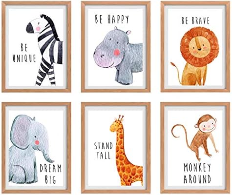 Safari Baby Animals Baby Nursery Decor Baby Room Decor Playroom Wall Art Decor Prints Boys Girls Room Kids Bedroom Inspirational Quotes Motivational Art Inspirational Art Set Of 6 8x10in Amazon Com Au Baby