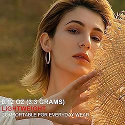 Gacimy Gold Hoop Earrings for Women, 14K Gold