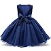 NNJXD Girl Sleeveless Lace 3D Flower Tutu Holiday Princess Dresses Size 1-1.5 Years Deep Blue