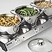 Tramontina 80154/533DS Home Appliances Triple-Hob Electric Buffet Warmer with Stainless Steel Triply Base Cookware, 7 Piece