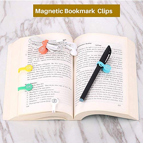 SUNFICON Earbuds Cord Organizers Magnetic Cable Clips Bookmark Whiteboard Noticeboard Fridge Magnets Keychain Headphone Cable USB Charging Cord Manager Keeper Wrap Twist Ties Strap, 5 Pack - Thumbnail 4