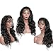 Dolago 250% Density Lace Front Wigs Human Hair Body Wave for Black Women, Premium Brazilian Virgin Hair Lace Frontal Wig Pre Plucked with Baby Hair, Glueless Full End Lace Wigs Natural Color 18Inch