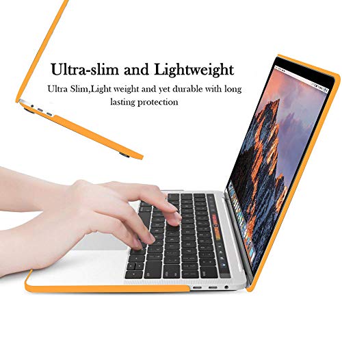 MacBook Air 13 Inch Case,Anrain AIR 13-inch Rubberized See Through Hard Shell Snap On Case Cover with Keyboard Cover For Apple MacBook Air 13.3" (Models: A1466 A1369),Orange