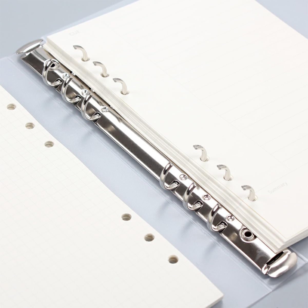 NUZAMAS A5 6 Ring Binder Cover Waterproof Loose Leaf Notebook Folder Transparent Notebook Cover Case Refillable for Diary Office Home School