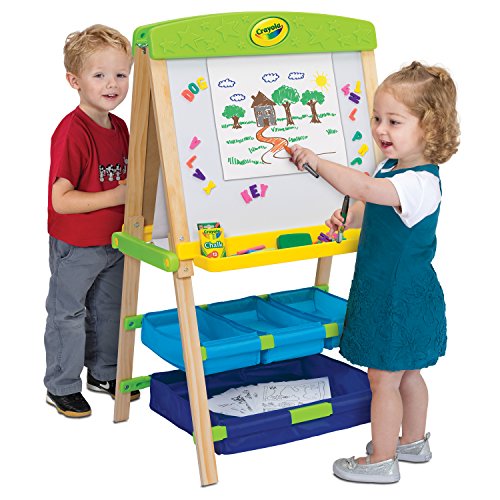 Crayola Draw 'N Store Wood Easel, Convertible Art Easel & Accessories