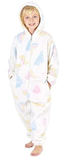 CityComfort Jumpsuit Mädchen Einhorn Onesie Leuchtet im Dunkeln Overall Hausanzug Warme Fleece 3-14 Jahre