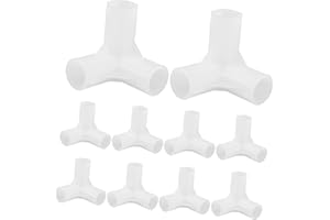LOPUNER 10pcs 13mm Inner Diameter Plastic Joint Connectors 3-Way Closet Rod Coupling for Shoe Rack Wardrobe