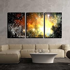Colorful Space Nebula (Abstract Universe Background) x3 Panels