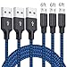 Micro USB Cable, 3Pack 6FT Android Charger Cord Long Nylon Braided Sync and Fast Charging Cables Compatible Samsung Galaxy S6 S7 Edge, Kindle, Android & Windows Smartphones, Xbox, PS4 and More-Blue primary