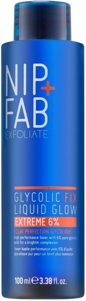 Nip+Fab Glycolic Acid Fix Liquid Glow 6% Exfoliator 100 ml with Hyaluronic