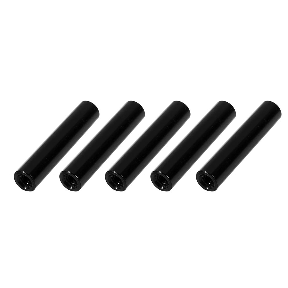 Sourcingmap 5Pcs M3 x 25mm Round Aluminum Column Alloy Standoff Spacer Stud Fastener for Quadcopter Black