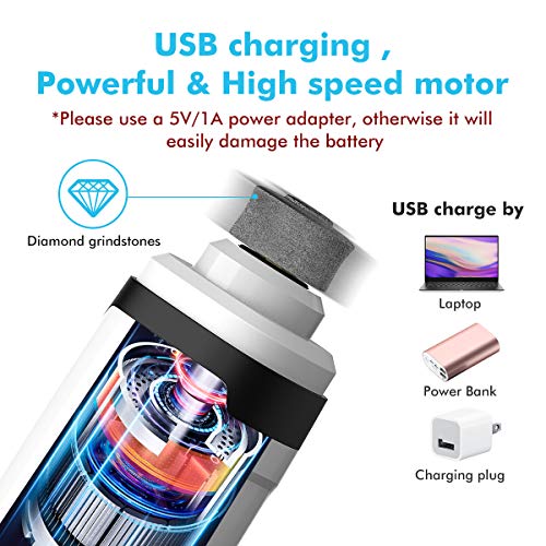 Blusmart Dog Nail Grinder Electric Pet Nail Trimmer Professional Dog Nail Trimmer Rechargeable 2 Speed Painless Paws Grooming Smoothing Quiet Pet Nail Trimmer for Small Medium Large Dog & Cat