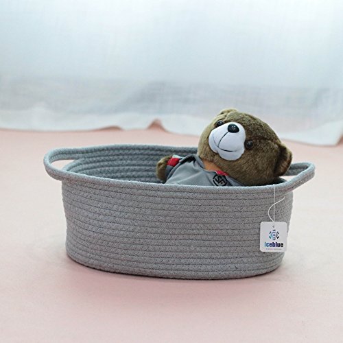 Iceblue Soft Cotton Rope Nursery Storage Bins and Boxes Nursery Basket Liners - Thumbnail 4