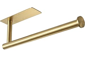 theaoo Gold Paper Towel Holder - Under Cabinet Paper Towel Holder for Kitchen, Adhesive Paper Towel Roll Rack for Bathroom To