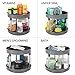 mDesign 2-Tier Lazy Susan Turntable for Bathroom Counter and Cabinets - 9 Inch Rotating Organizer Caddy - Bathroom Lazy Susan for Medicine Storage - Ligne Collection - 2 Pack - Charcoal Gray/Chrome