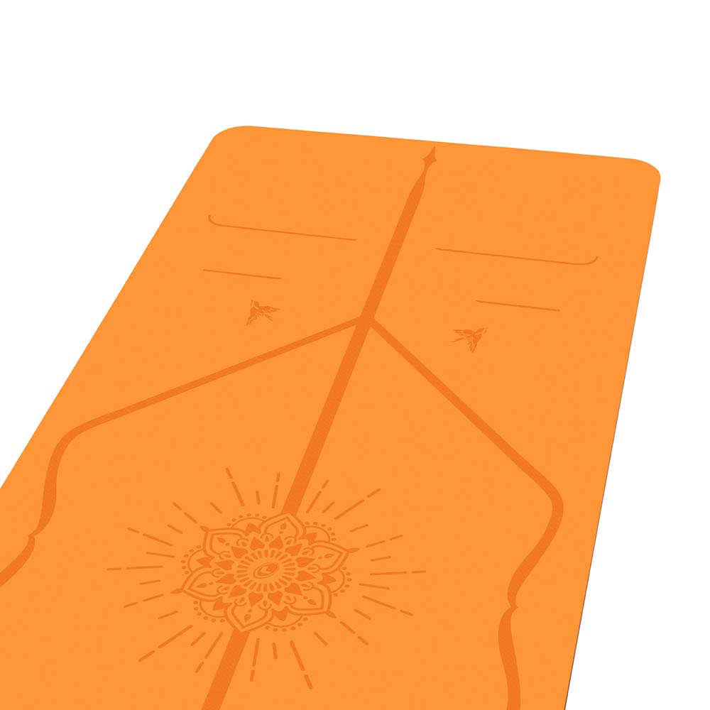 Liforme Gratitude Yoga Mat - Patented Alignment System, Warrior-like Grip, Non-slip, Eco-friendly, sweat-resistant, Long, Wide and Thick - Gratitude Special Edition (Orange) - Image 3