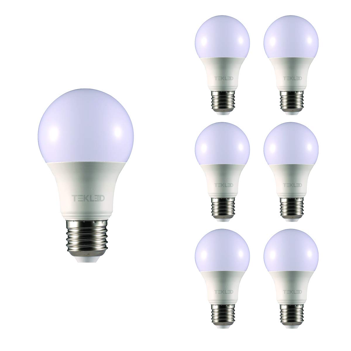 TEKLED® A60 LED Bulbs | E27 Edison Screw | Energy Saving 10W Light Bulb 70W Incandescent Bulb Equivalent | 2700K 765LM NONDIMMABLE | 6-Pack | Warm White