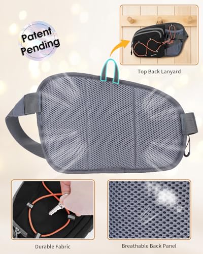 Sportsnew Bum Bag Fanny Pack with Water Bottle Holder, 2L Light Waist Bag, Water-Resistant for Hiking Running Cycling Dog Walking Travel