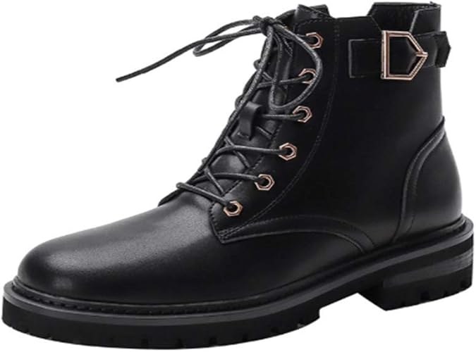 Amazon Yiming レディース エレン風 マーティンブーツ 編み上げ コーディネート ショートブーツ 韓国版 秋冬 中筒 美脚 歩きやすい ブーツ ブーティ