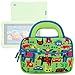Evecase All-New Fire 7 Kids Edition Tablet Sleeve, Cute Animal Themed Neoprene Travel Carrying Slim Sleeve Case Bag w/Dual Handle and Accessory Pocket - Green w/Blue Trim
