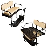 Performance Plus Carts EZGO TXT Golf Cart Rear Flip Back Seat Kit - Factory Tan (Fits 1995-2013)