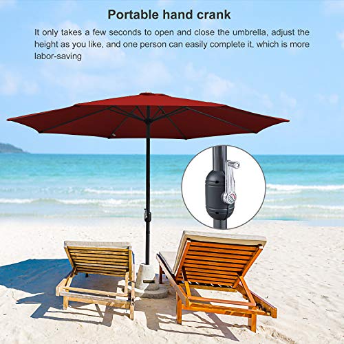 BMOT Ø 300 cm Aluminum Sonnenschirm Marktschirm Gartenschirm Terrassenschirm Sonnenschutz UV 40+ – Bild 3