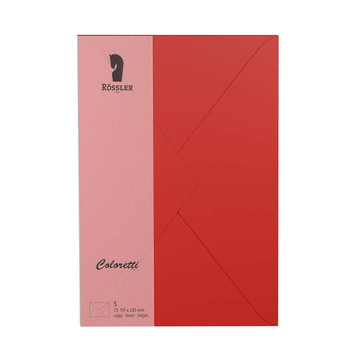 Rössler Coloretti envelopes, 80 g/m², C5, 5 Pieces klatschmohn