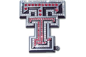 PLESIU Texas Tech TTU University Red Raiders Metal Auto Emblem (Red Crystal)
